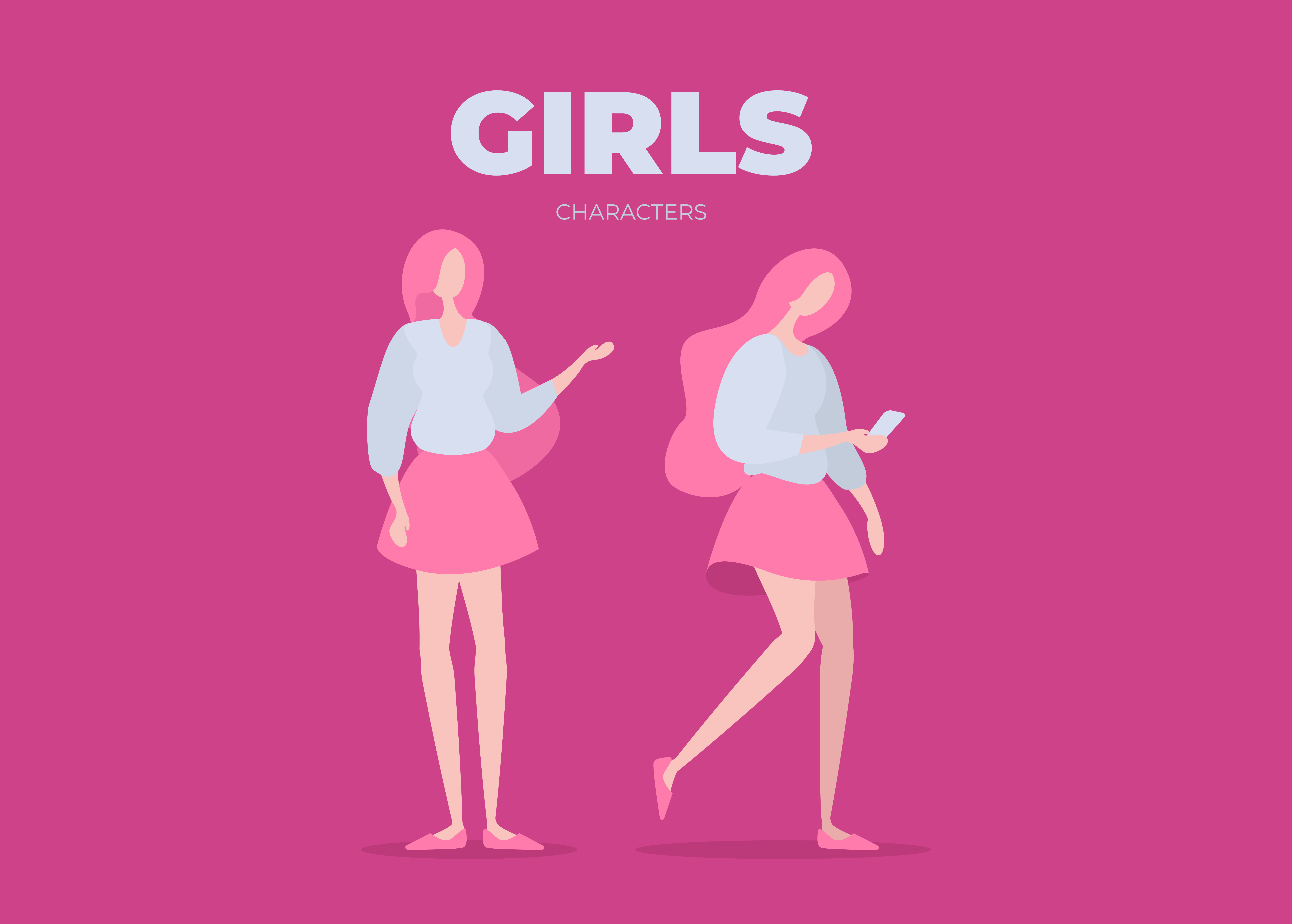 Girls Character Illustration 7635x5464 Girls Character Illustration