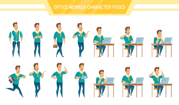 684x400 Page Character Pose On Curated Vector Illustrations, Stock