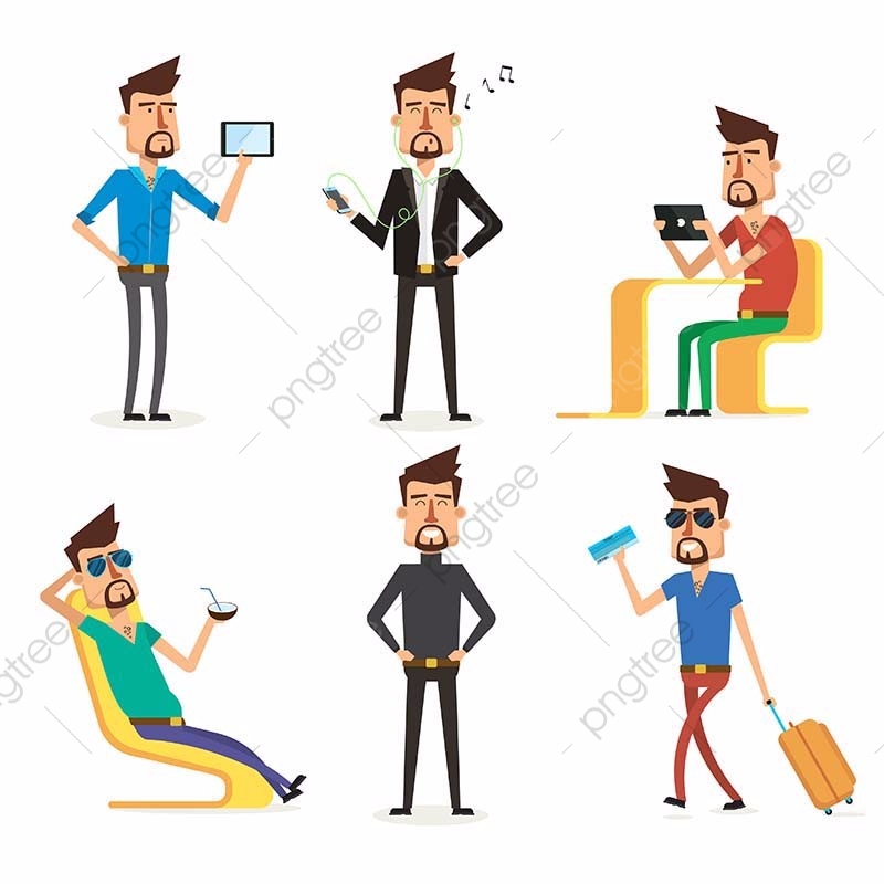 800x800 Set Of Businessman Characters Poses, Set, Business, Character Png