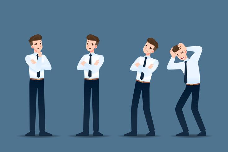735x490 Set Of Businessman In Different Gestures People In Business