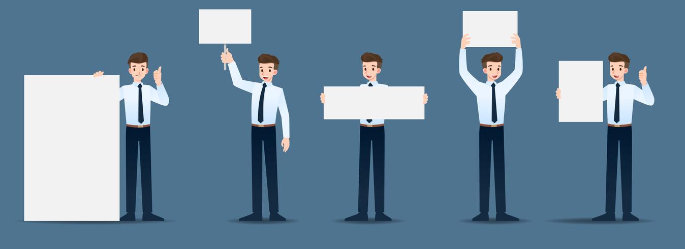 1348x490 Set Of Businessman In Different Gestures People In Business