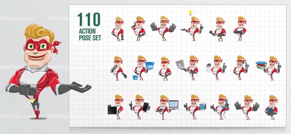 594x274 Superhero Vector Cartoon Characters