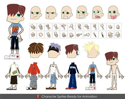 400x315 Vectormine Vector Boy Character With Different Poses