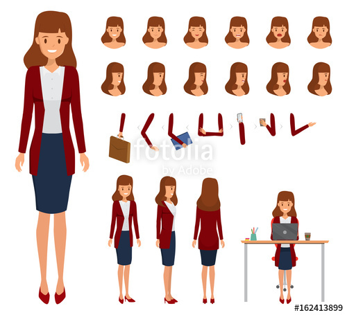 500x455 Woman Character Constructor For Different Poses Set Of Various