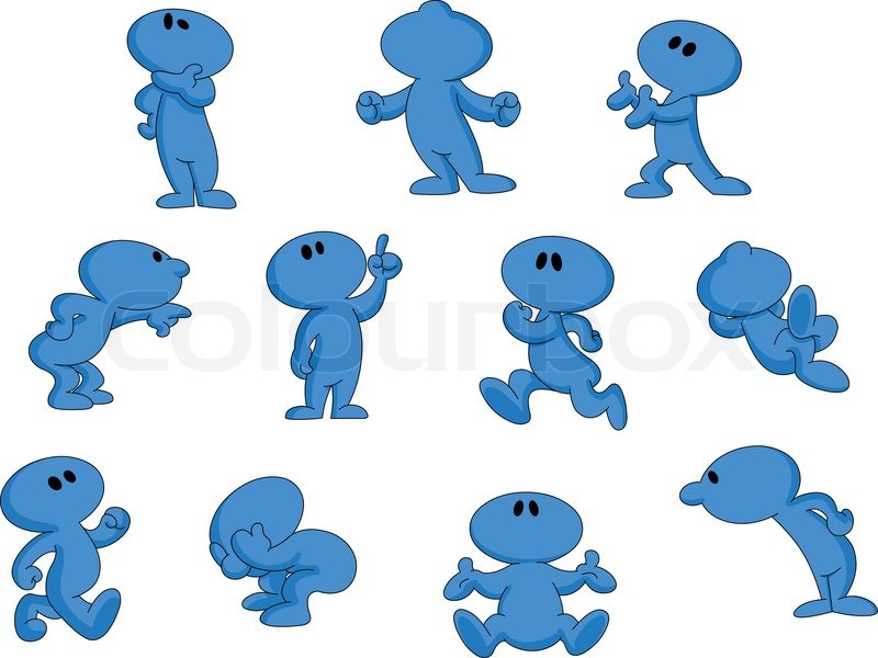 800x600 Cartoon Character In Various Poses Stock Vector Colourbox