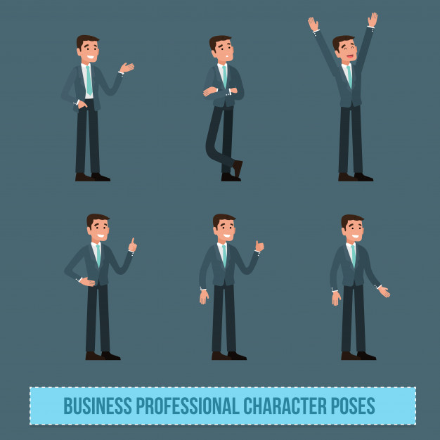 626x626 Ceo Business Professional Character Poses Vector Premium Download