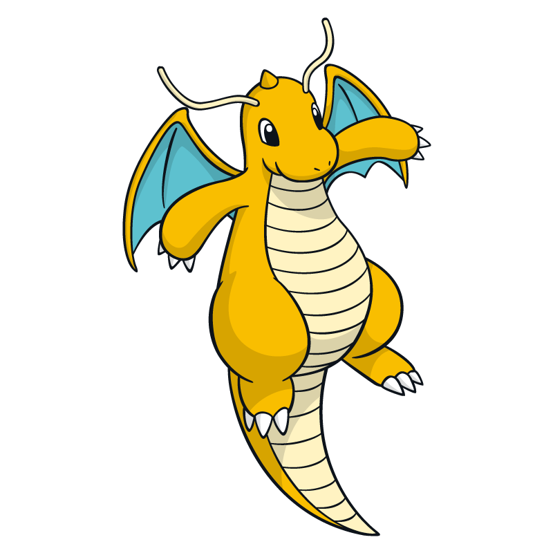800x800 Dragonite Pokemon Character Vector Art Free Vector Silhouette