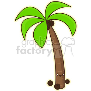 300x300 Palm Tree Cartoon Character Vector Clip Art Image Clipart Royalty