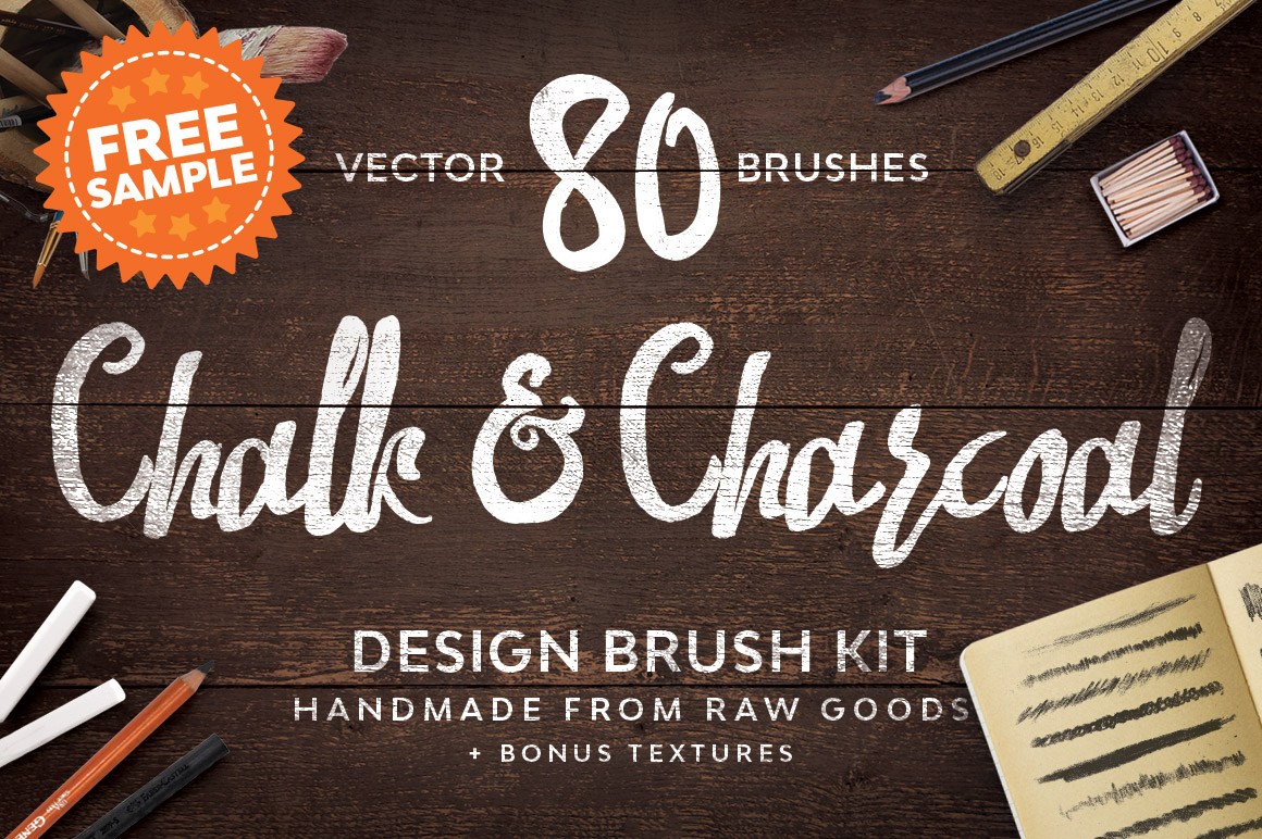 1160x772 Free Download Chalk Charcoal Vector Brushes Sample