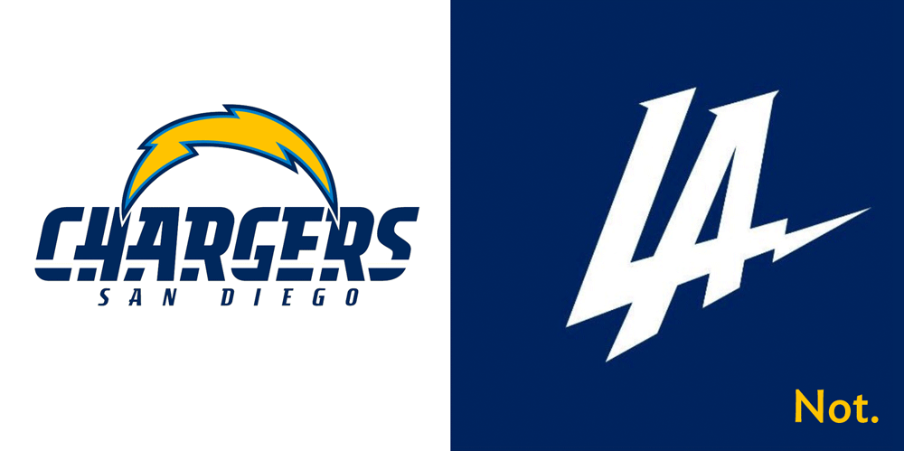 Brand New La Chargers Not New Logo 1000x499 Brand New La Chargers Not New Logo