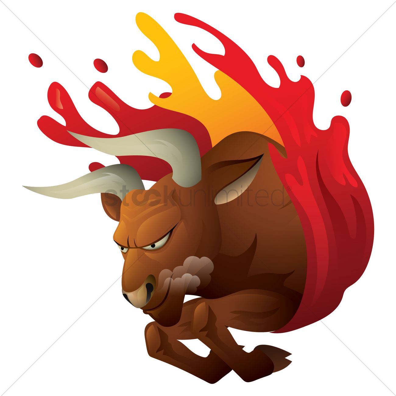 1300x1300 Charging Bull Vector Image