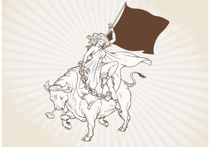 700x490 Free Vintage Hand Drawn Charging Bull Vector Stock Images