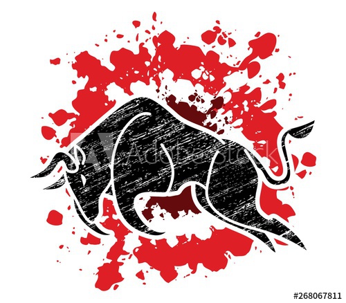 500x438 Bull Charging, Bull Attack Graphic Vector
