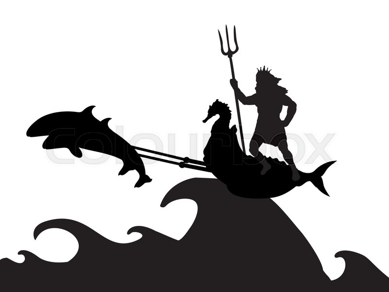 800x600 Poseidon Neptunus God Dolphin Chariot Stock Vector Colourbox