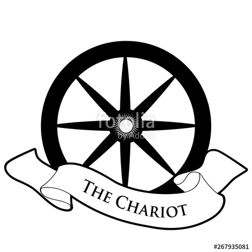 500x500 Tarot Card Concept The Chariot Cart Wheel And Text Banner