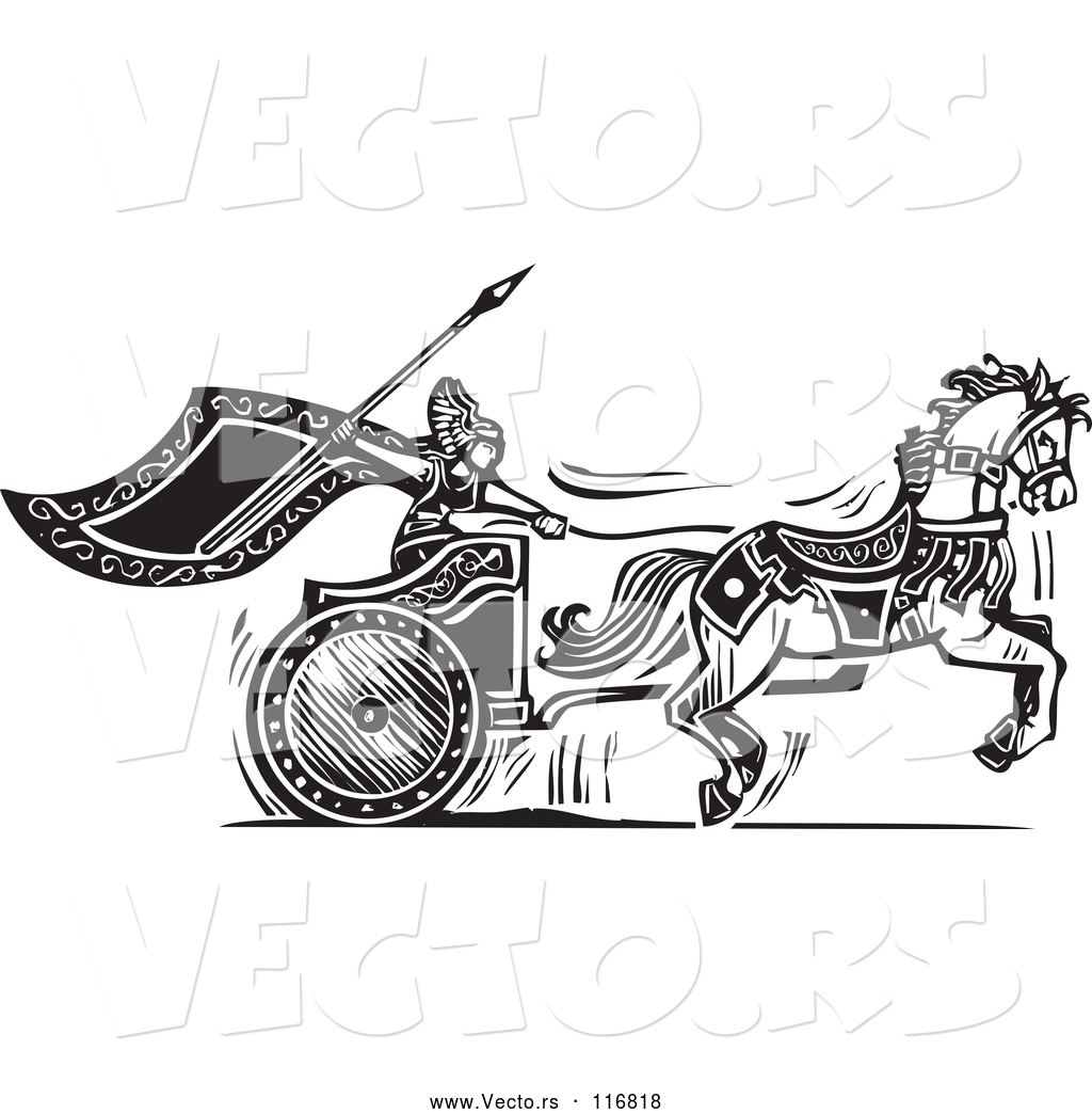 1024x1044 Vector Of Black And White Woodcut Charging Viking Valkyrie