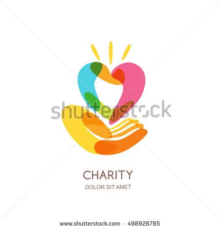 450x470 Charity Vector Logo Design Template Abstract Colorful Heart