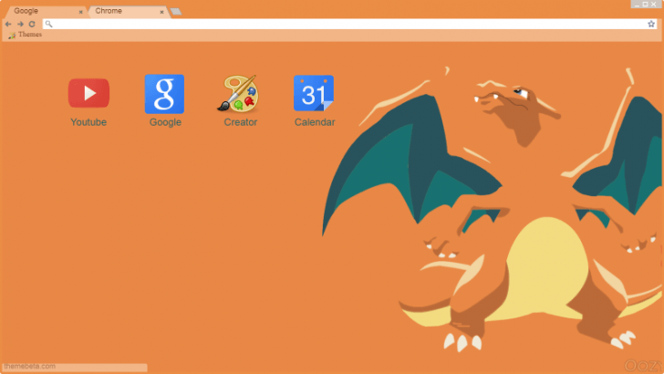 728x410 Charizard Vector Chrome Theme