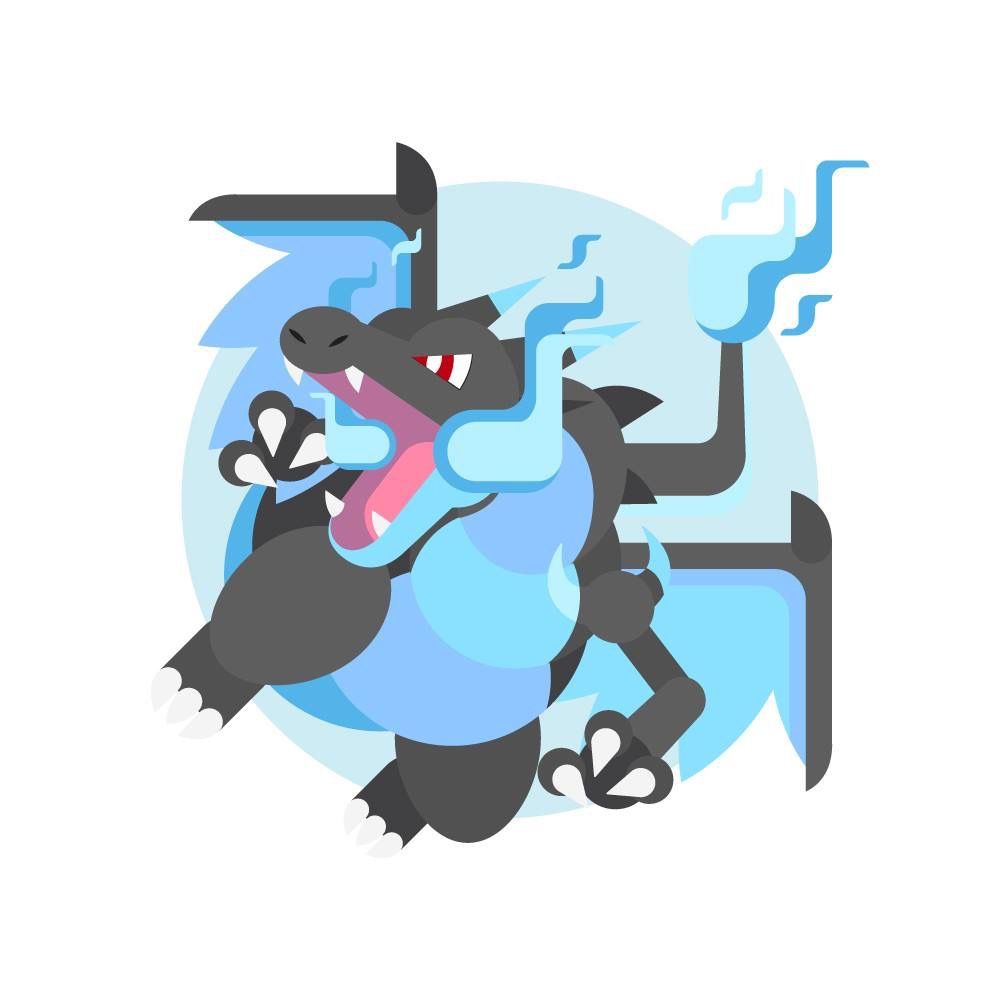 1000x1000 Mega Charizard X On Behance Vector Illustrations Vector Art