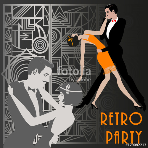 500x500 A Couple Dancing The Charleston Retro Party Invitation Design
