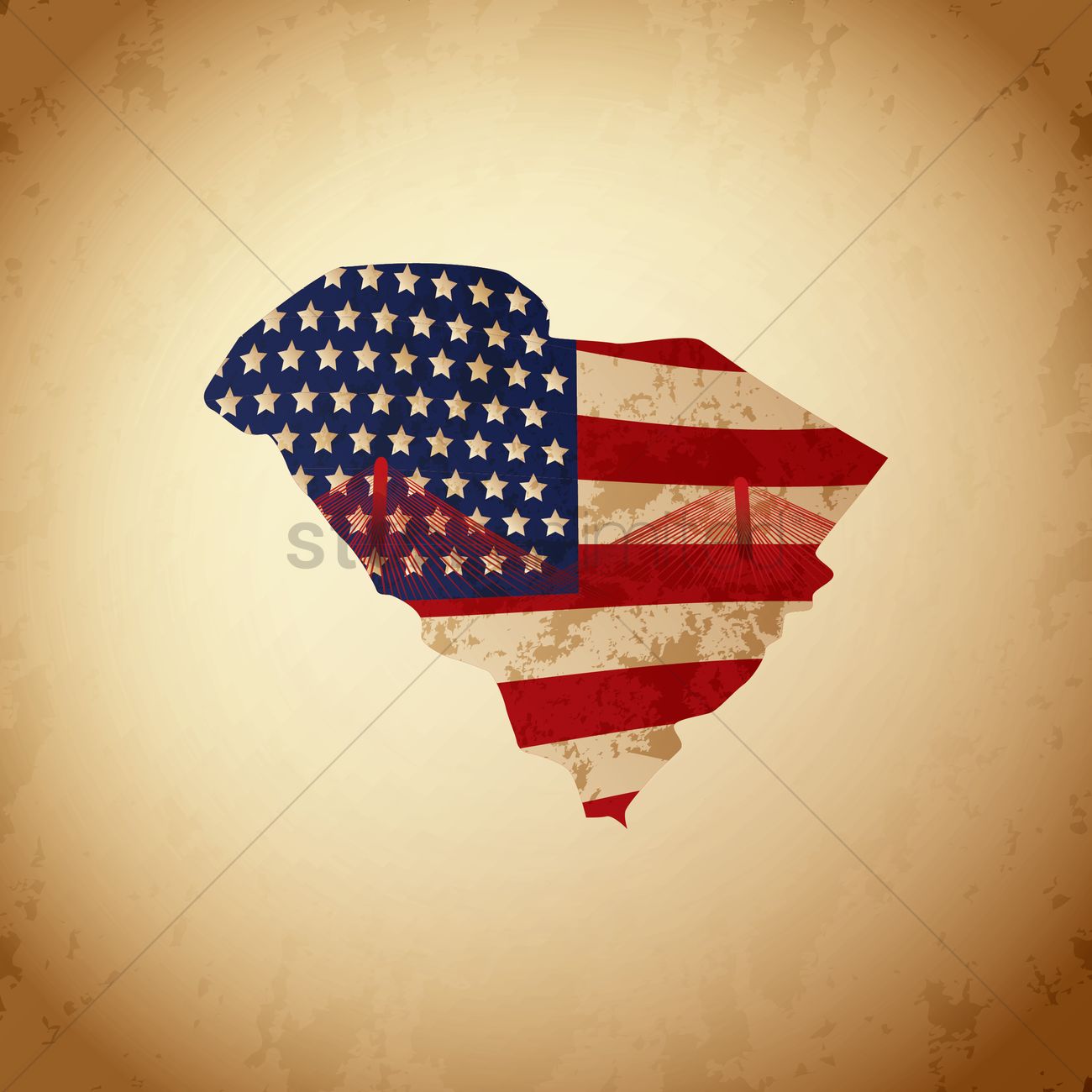 1300x1300 South Carolina Map With Charleston Vector Image