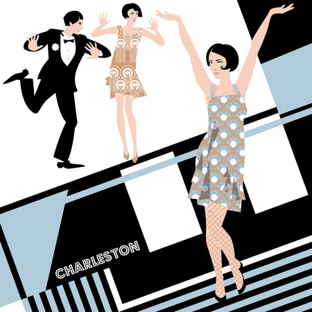 450x450 The Charleston Retro Dancers Art Deco Vector Illustration