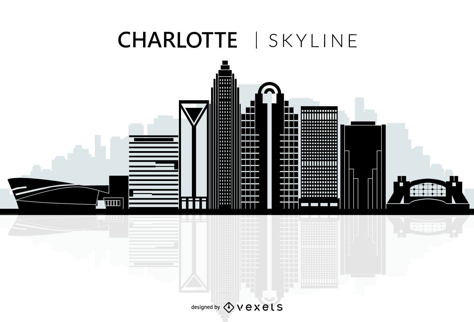 1600x1089 Charlotte City Skyline Silhouette