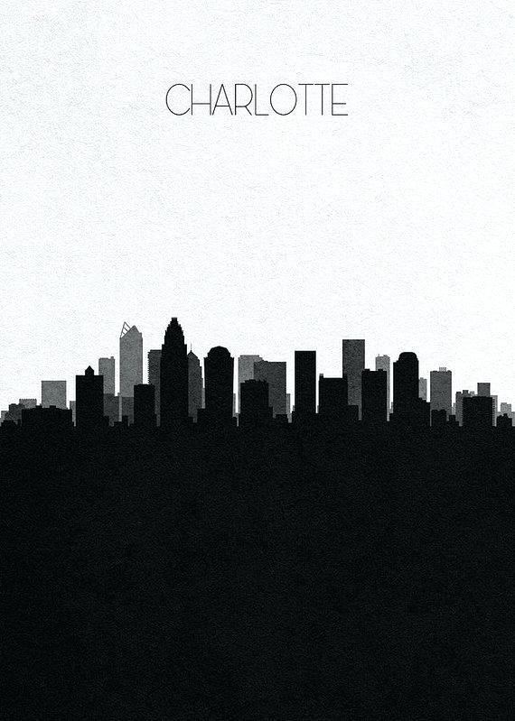 570x799 Stock Vector Minimal Linear City Skyline With Charlotte Art Artist