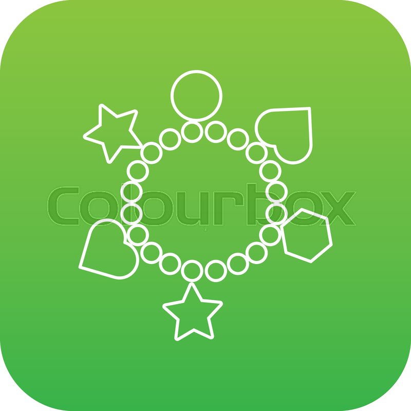 800x800 Charm Bracelet Icon Green Vector Stock Vector Colourbox