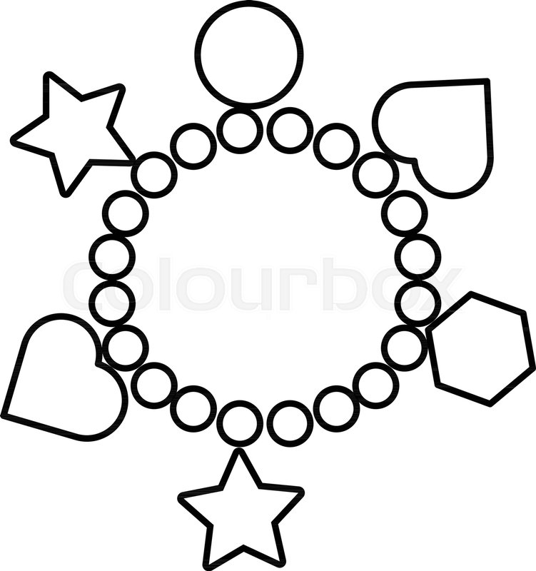 751x800 Charm Bracelet Icon Outline Stock Vector Colourbox