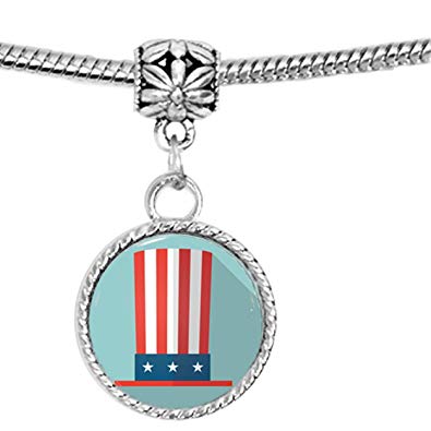 395x395 Uncle Sam Hat Illustration Vector Style Charm Bracelet