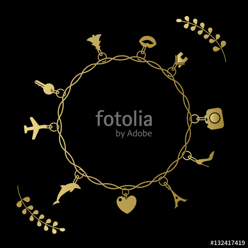 500x500 Bracelet With Charms Pendants Vector Stock Image And Royalty Free