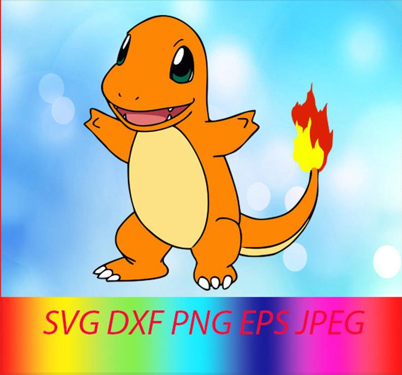 794x741 Charmander Pokemon Vector Layered Silhouette Etsy