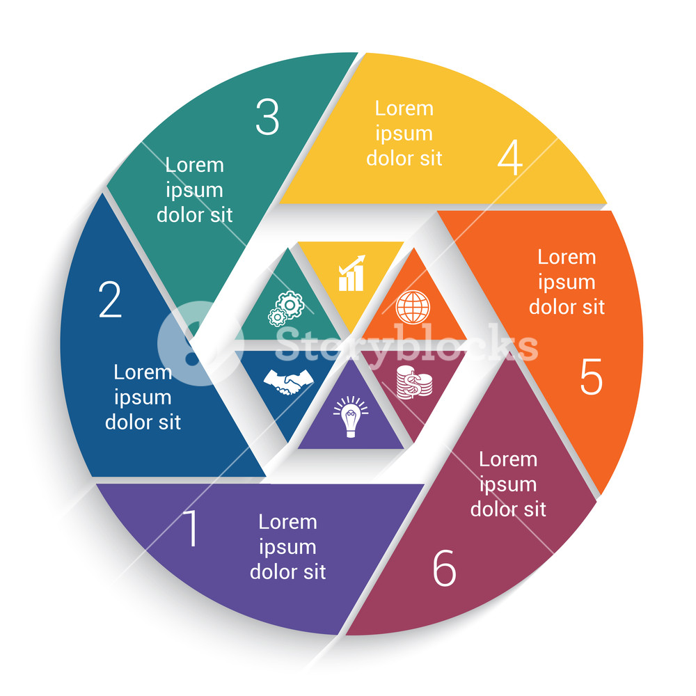 1000x1000 Infographic Business Pie Chart Vector Design Template