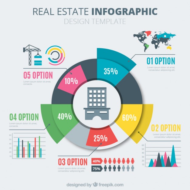 626x626 Coloured Real Estate Pie Chart Vector Free Download