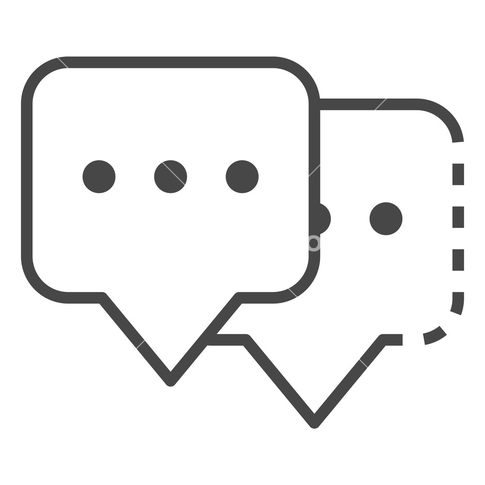 1000x1000 Double Chat Bubble Icon Outline Double Chat Bubble Vector Icon
