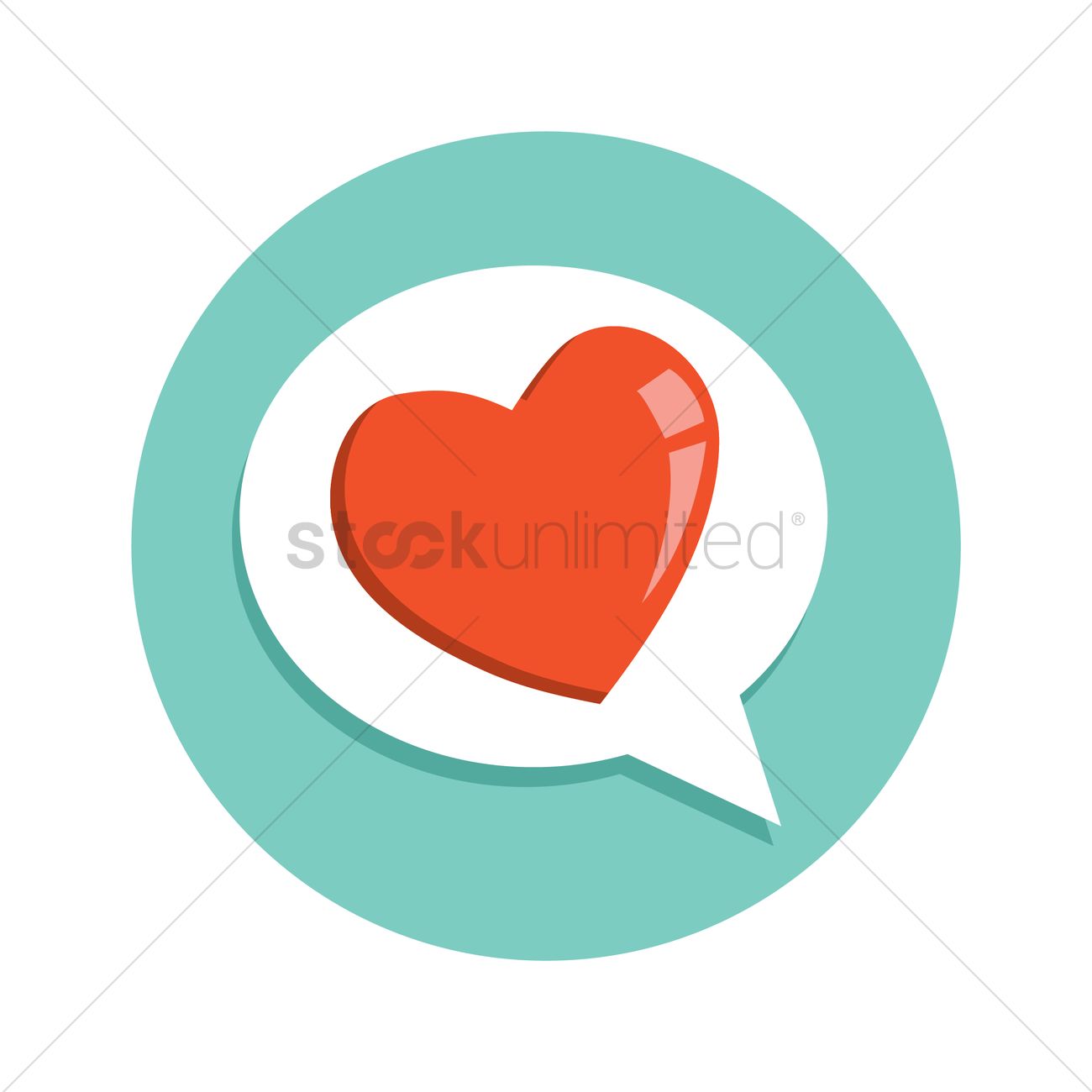 1300x1300 Heart In Chat Bubble Vector Image