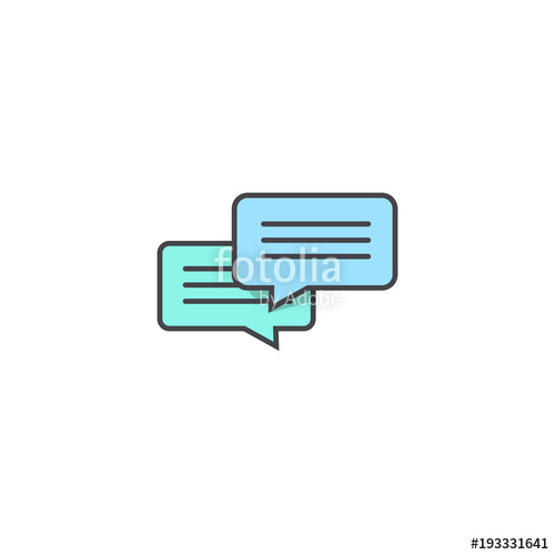 Chat Icon Vector Isolated On White Background, Flat Line Outline 500x500 Chat Icon Vector Isolated On White Background, Flat Line Outline