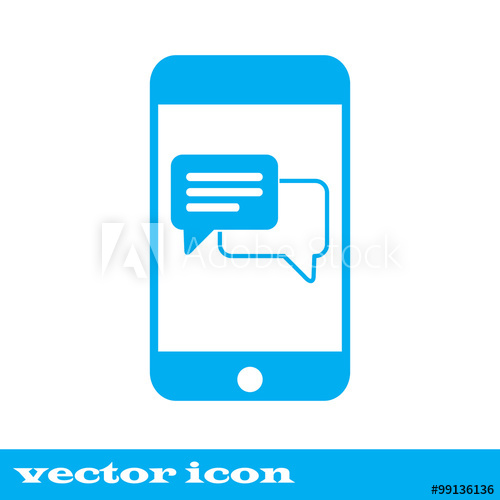 500x500 Mobile Phone Sms Chat Icon Vector Mobile Phone Sms Icon