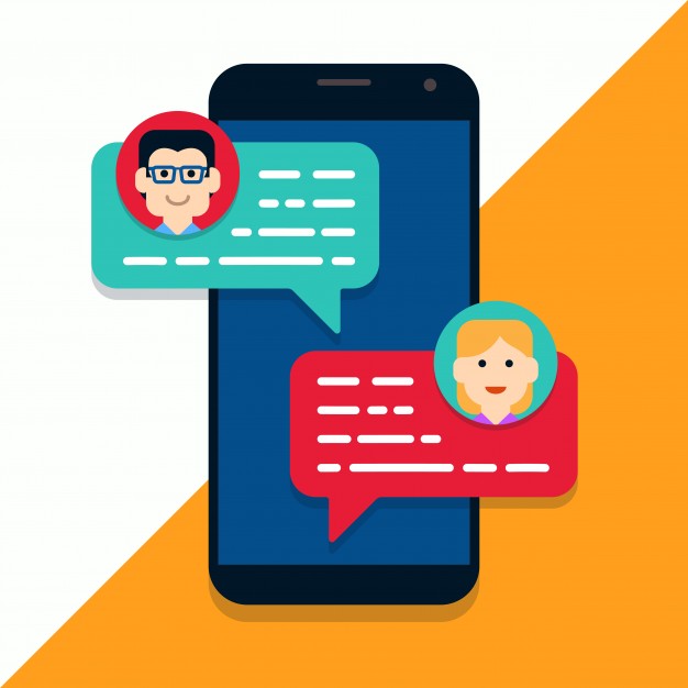 626x626 Mobile Phone Chat Illustration Vector Premium Download