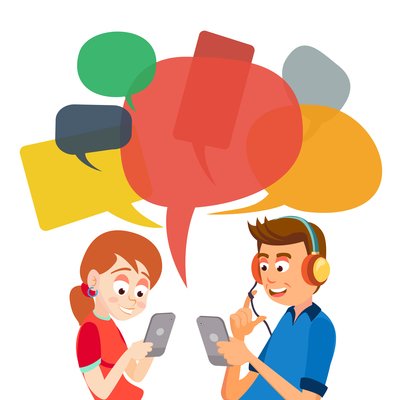 400x400 Page Chatting On Curated Vector Illustrations, Stock Royalty