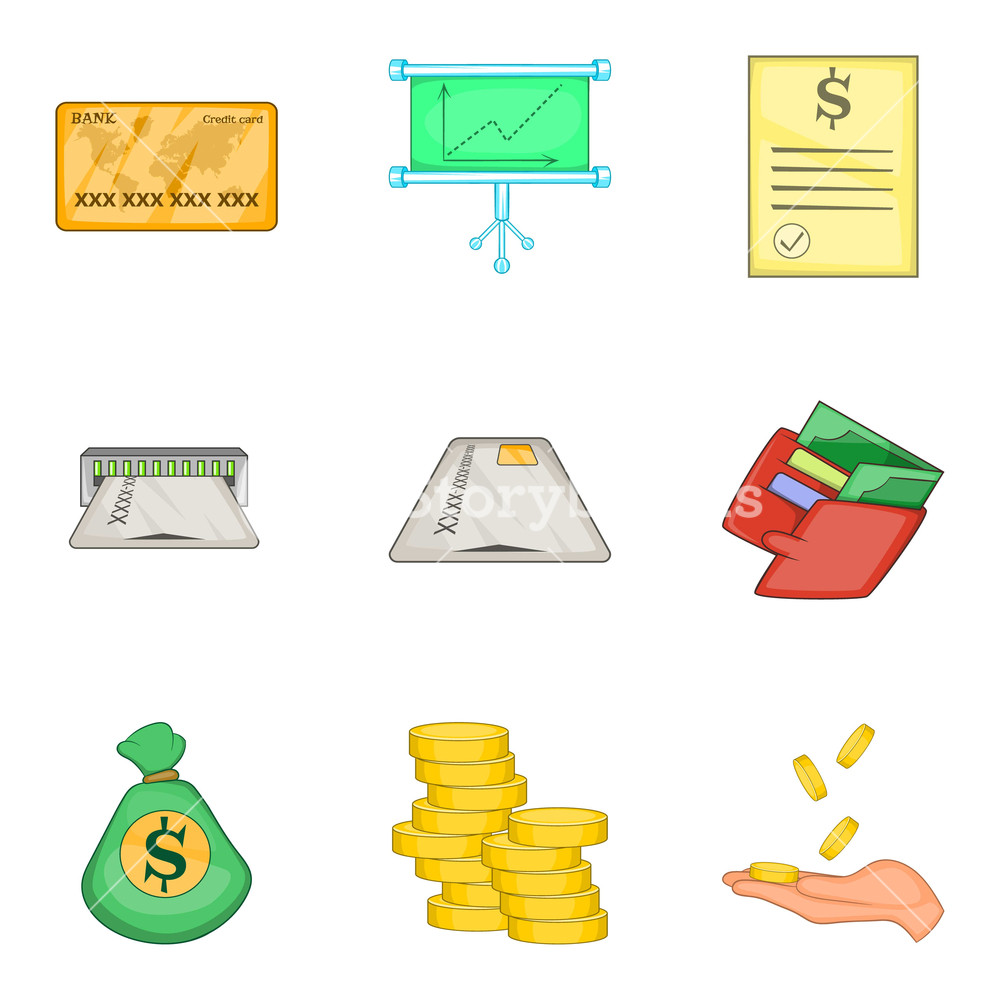 1000x1000 Cheap Loan Icons Set Cartoon Set Of Cheap Loan Vector Icons