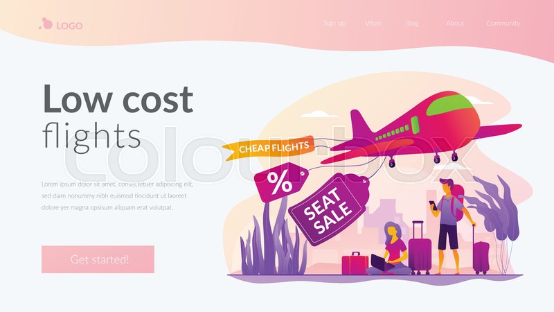800x450 Low Cost Flights, Budget Air Tickets, Stock Vector Colourbox