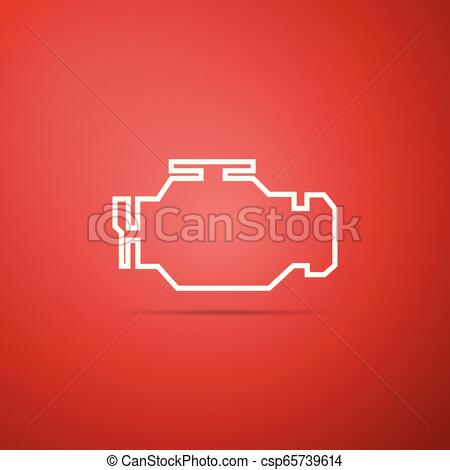 450x470 Check Engine Icon Isolated On Red Background Flat Design Vector