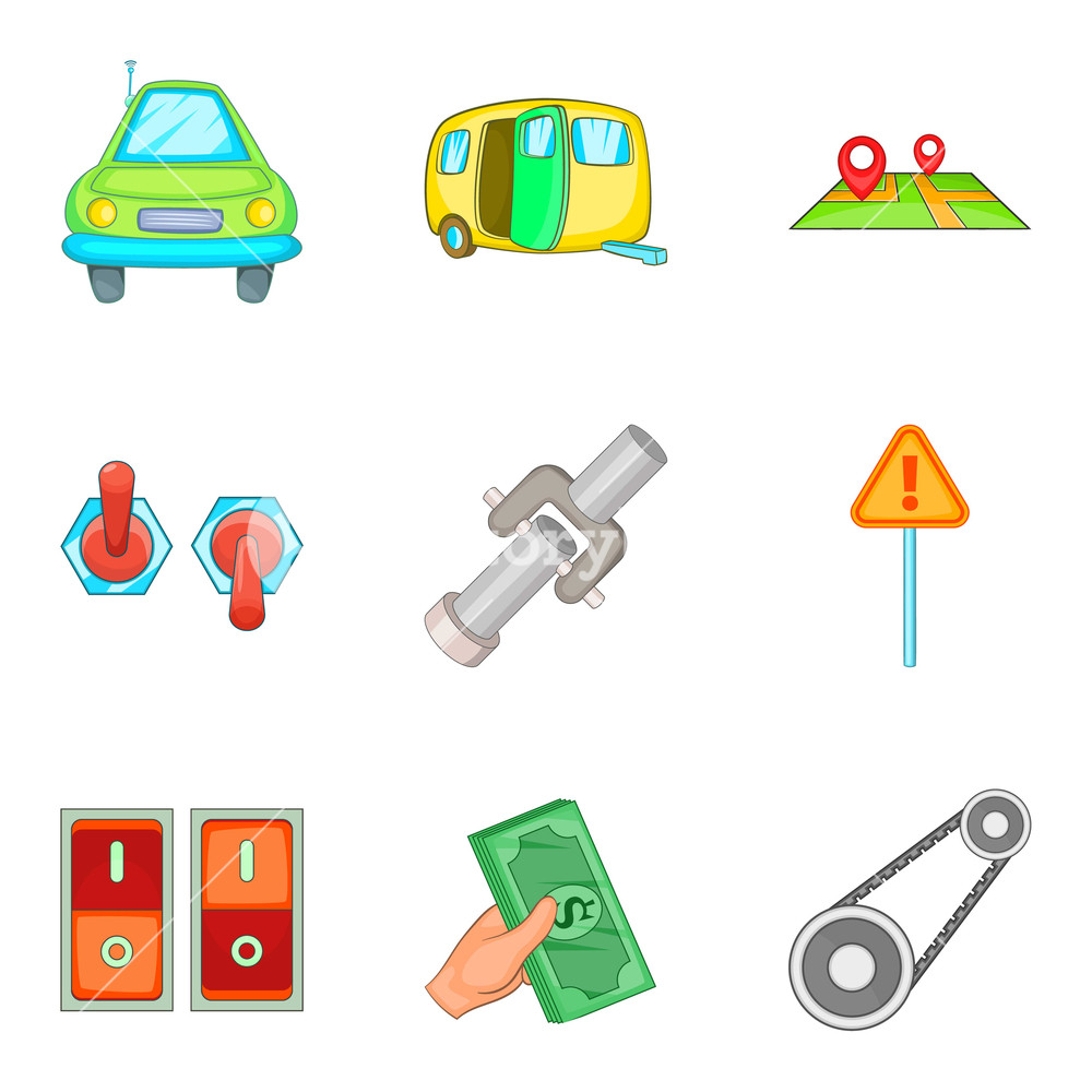 1000x1000 Engine Check Icons Set Cartoon Set Of Engine Check Vector Icons