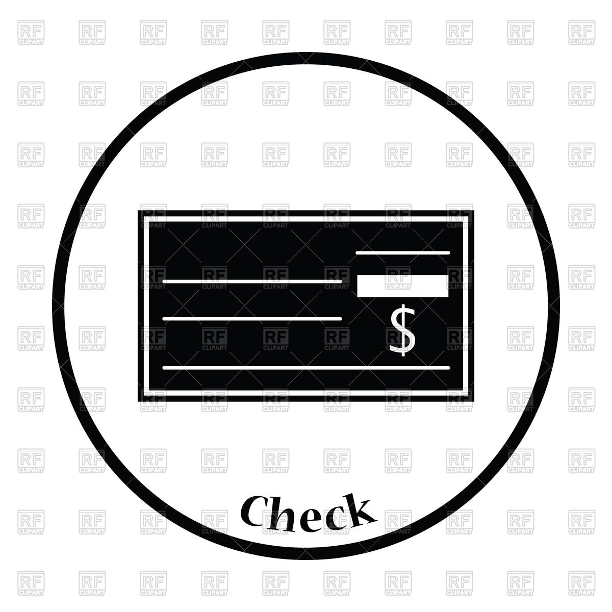 1200x1200 Thin Circle Design Of Bank Check Icon Vector Image Of Business