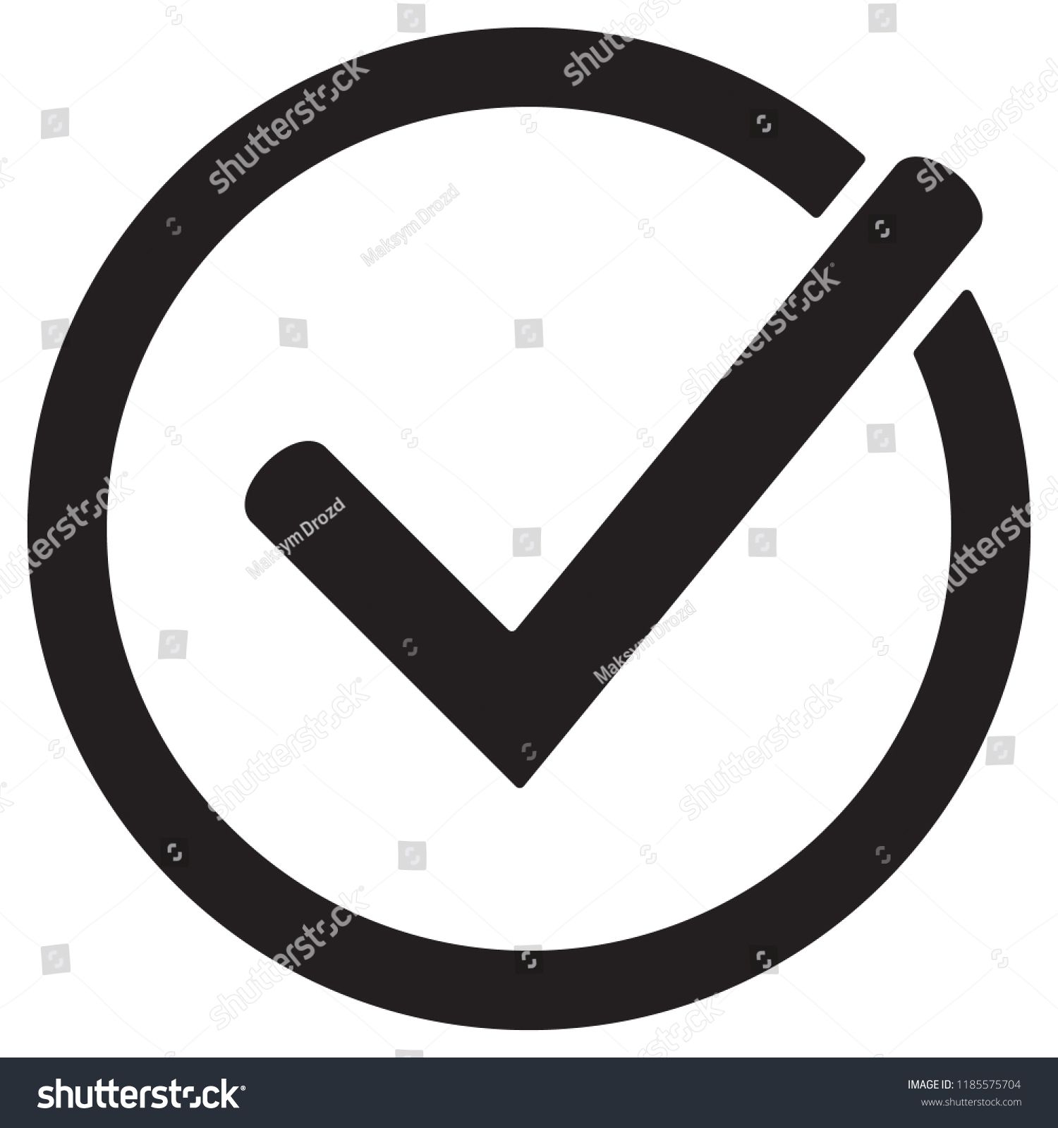 1500x1600 Tick Icon Vector Symbol, Checkmark Isolated On White Background