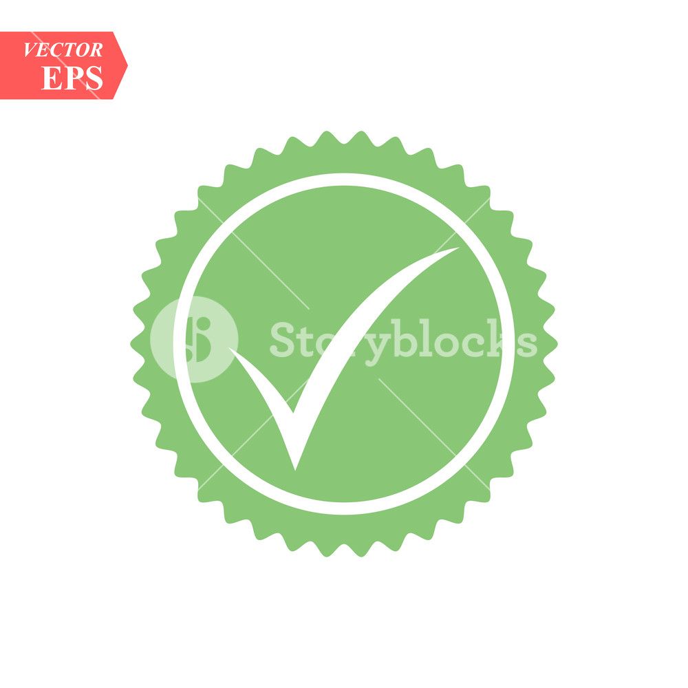 1000x1000 Tick Icon Vector Symbol, Green Checkmark Isolated On White