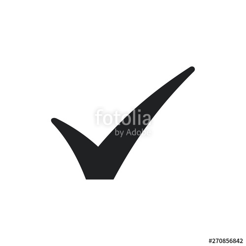 500x500 Black Check Mark Icon Flat Icon Checklist Mark Symbol Vector