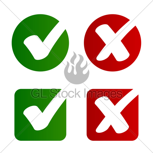 500x500 Check Mark Approved Rejected Symbol Vector Gl Stock Images